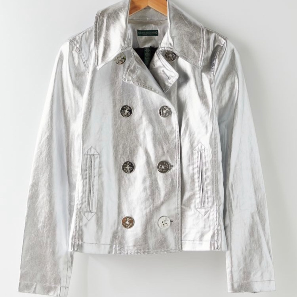 Vintage Ralph Lauren Metallic Silver Jacket petite